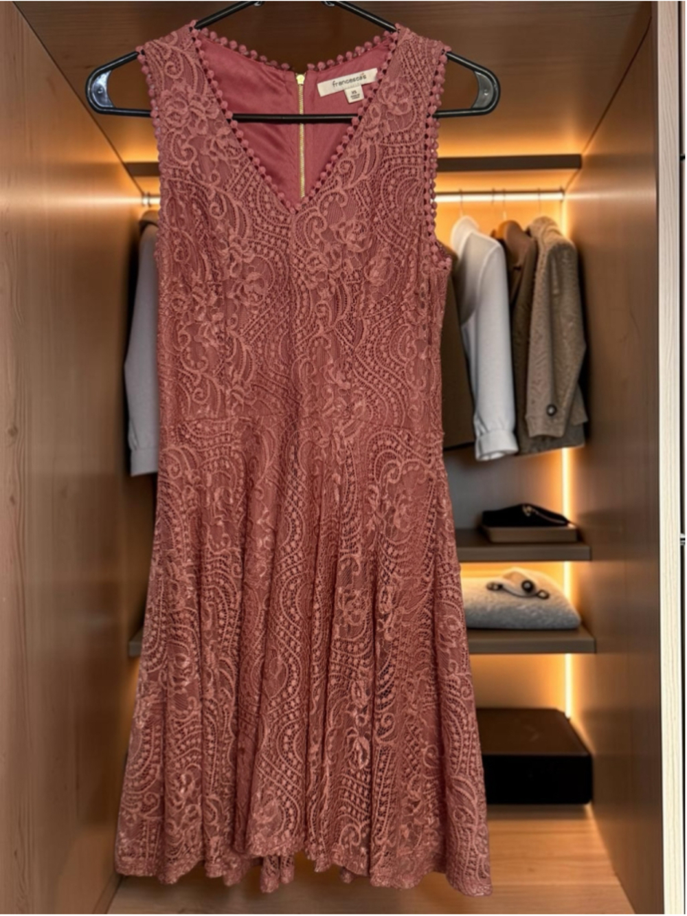 Women's francesca's Lace Mini Dress Pink Size XS